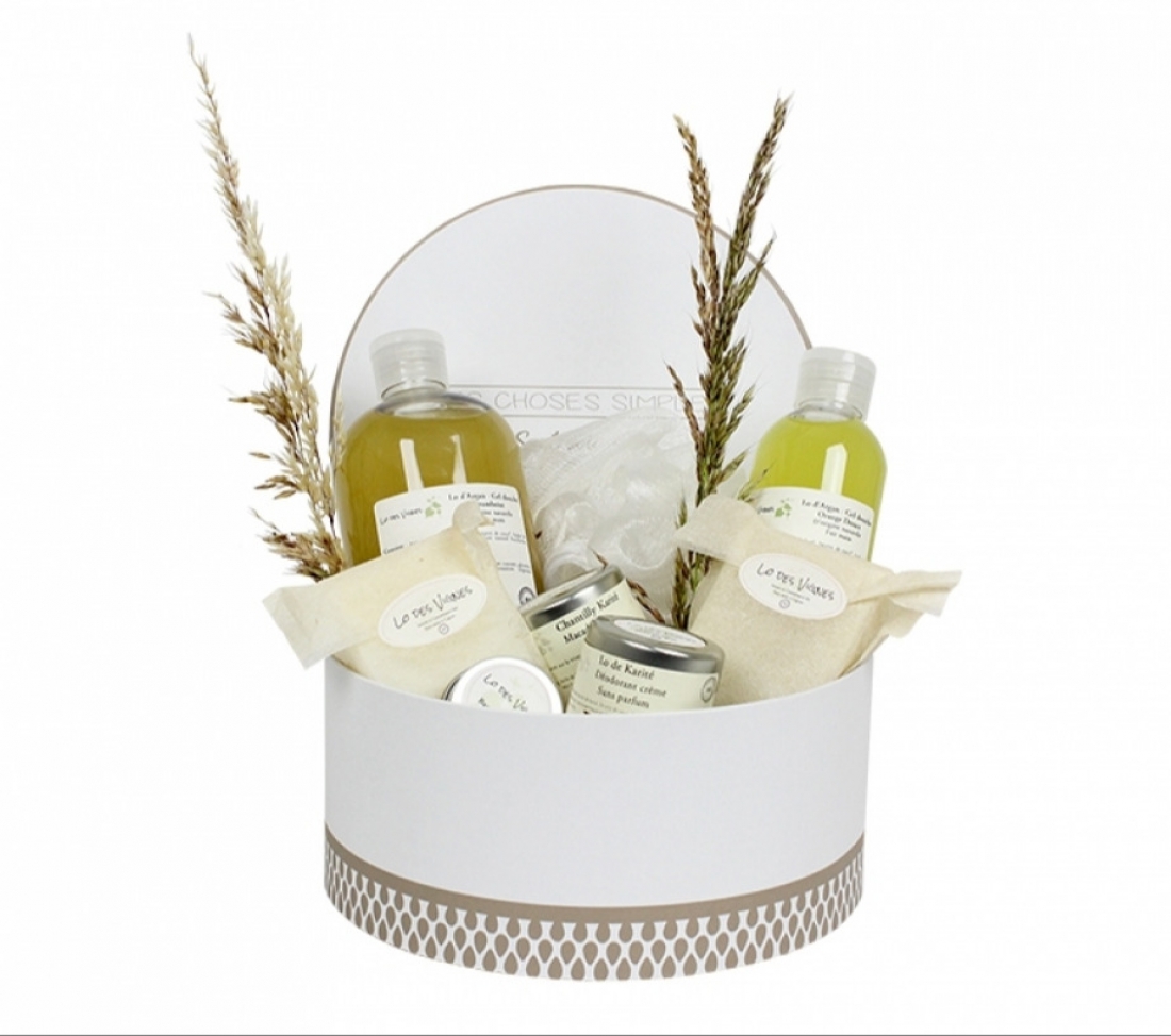 Bo&icirc;te ronde coffret garni cadeau