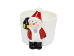 Cache-pot blanc bonhomme de neige lanterne Ø10 int.h8/H12,5