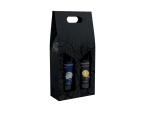 Porte 2 bouteilles feuillage noir19x9x40cm