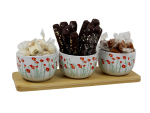 Plateau bambou+3 pots ronds 