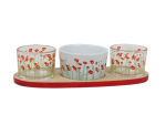 Plateau ovale +3 pots 