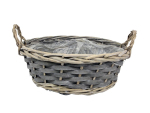 Corbeille osier gris