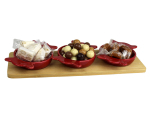 Plateau bambou +3 pots bonbons ø8.5x2,3