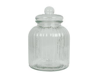 Bonbonnière striée ø17.5xH20.5/27 cm- Ø9 cm ouverture 3560 ml