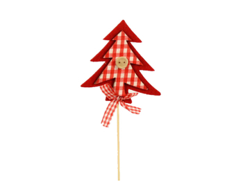 Sachet de 24 piques sapins vichy L22cm