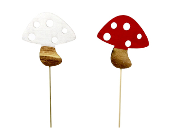 Sac de 24 piques bois champignons