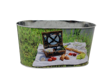 Jardinière ovale métal imprimé 