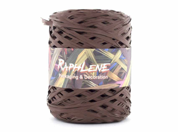 Bobine raphia synthétique chocolat 12.5mmx200m