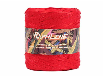 Bobine de raphia synthétique rouge 12.5mmx200m