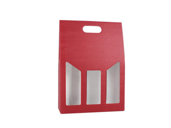 Porte 3 bouteilles rouge
