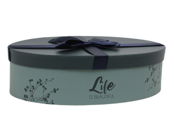 Coffret ovale +ruban