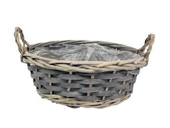 Corbeille osier gris