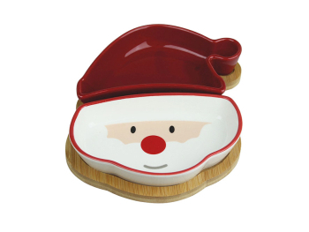 Planche + 2 pots Père Noël 15x18 cm