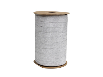 Rouleau de bolduc pailleté argent 10mmx100 m